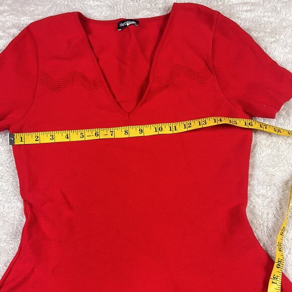 Network red knit fit and flare dress size small - Picture 5 of 12
